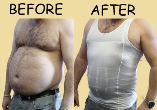Men Top Slimming Shirt Body Shaper Vest Compression Corsets Undershirt Shapewear