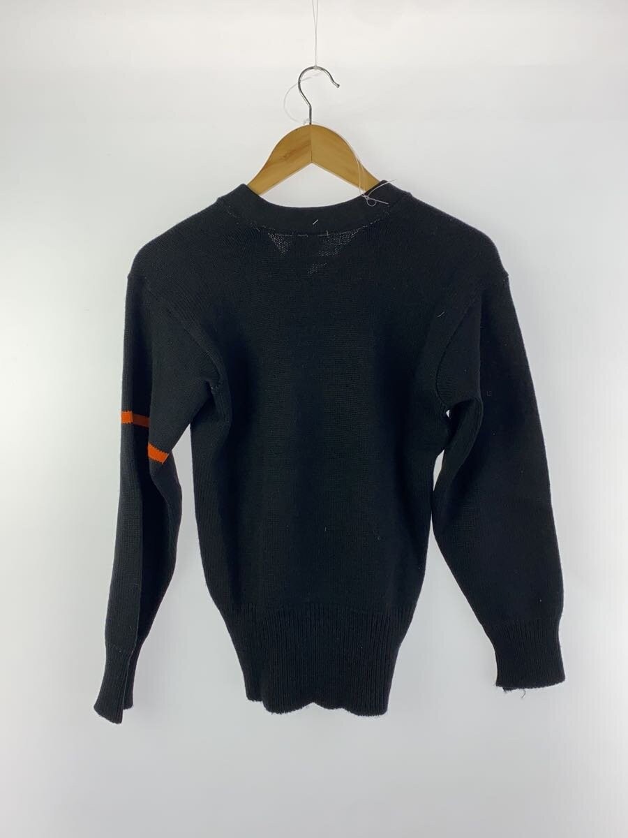 Other Brands 30s-40s Letter Print Knit Sweater (Thick) Black Solid Color