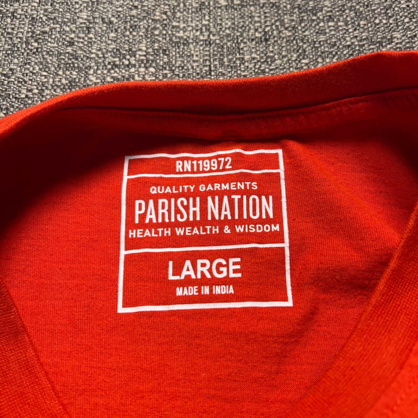 Parish Nation Tropical Beach Bear Graphic T Shirt Mens Large Red Short Sleeve