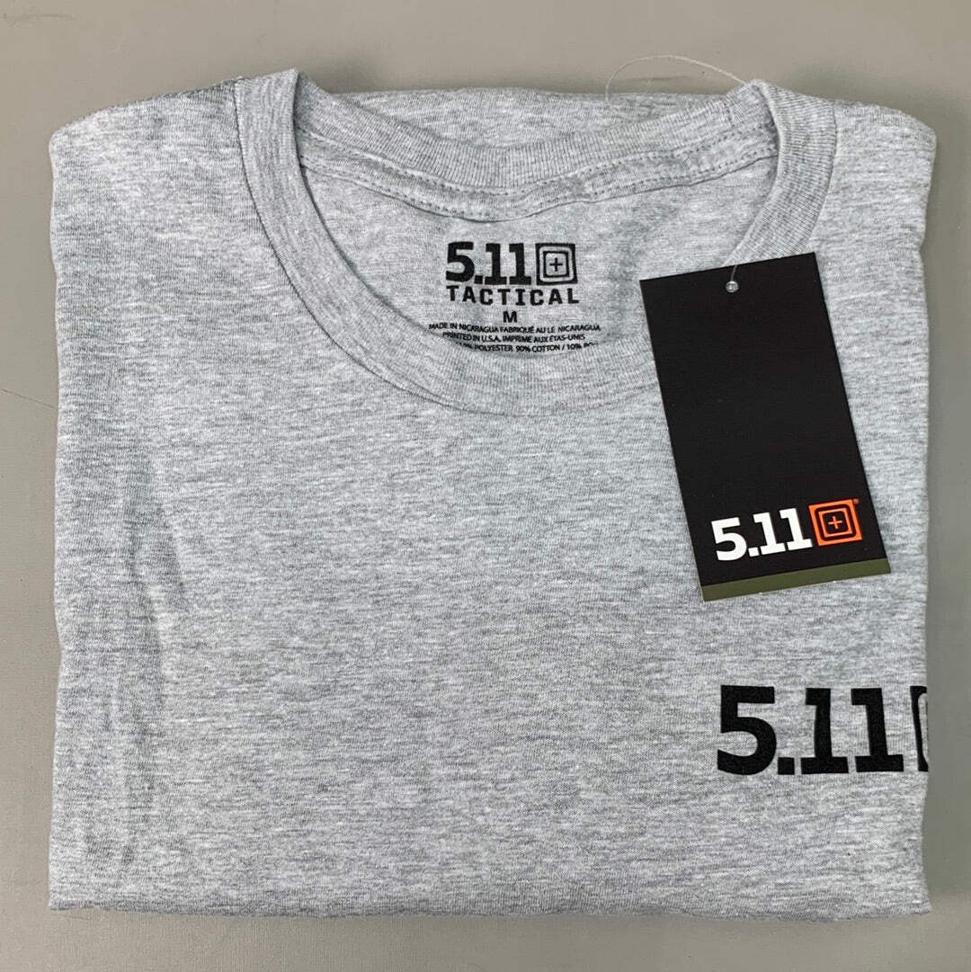 5.11 TACTICAL All Bark All Bite T-Shirt Cotton Polyester 016 Heather Grey Sz M