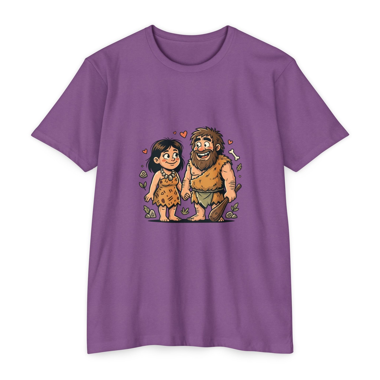 Cute Caveman Couple T-Shirt | Cartoon Prehistoric Romance Tee
