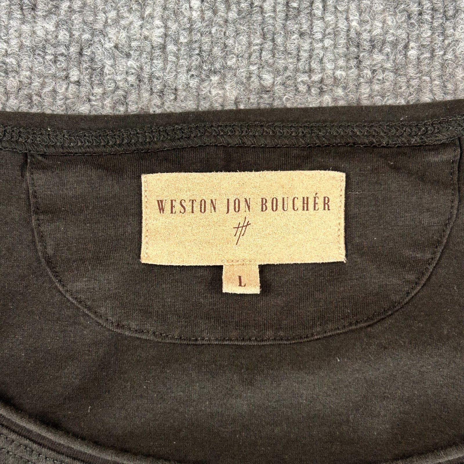 Weston Jon Boucher Shirt Mens Large Brown Tee Lightweight Stretch Solid Luxury