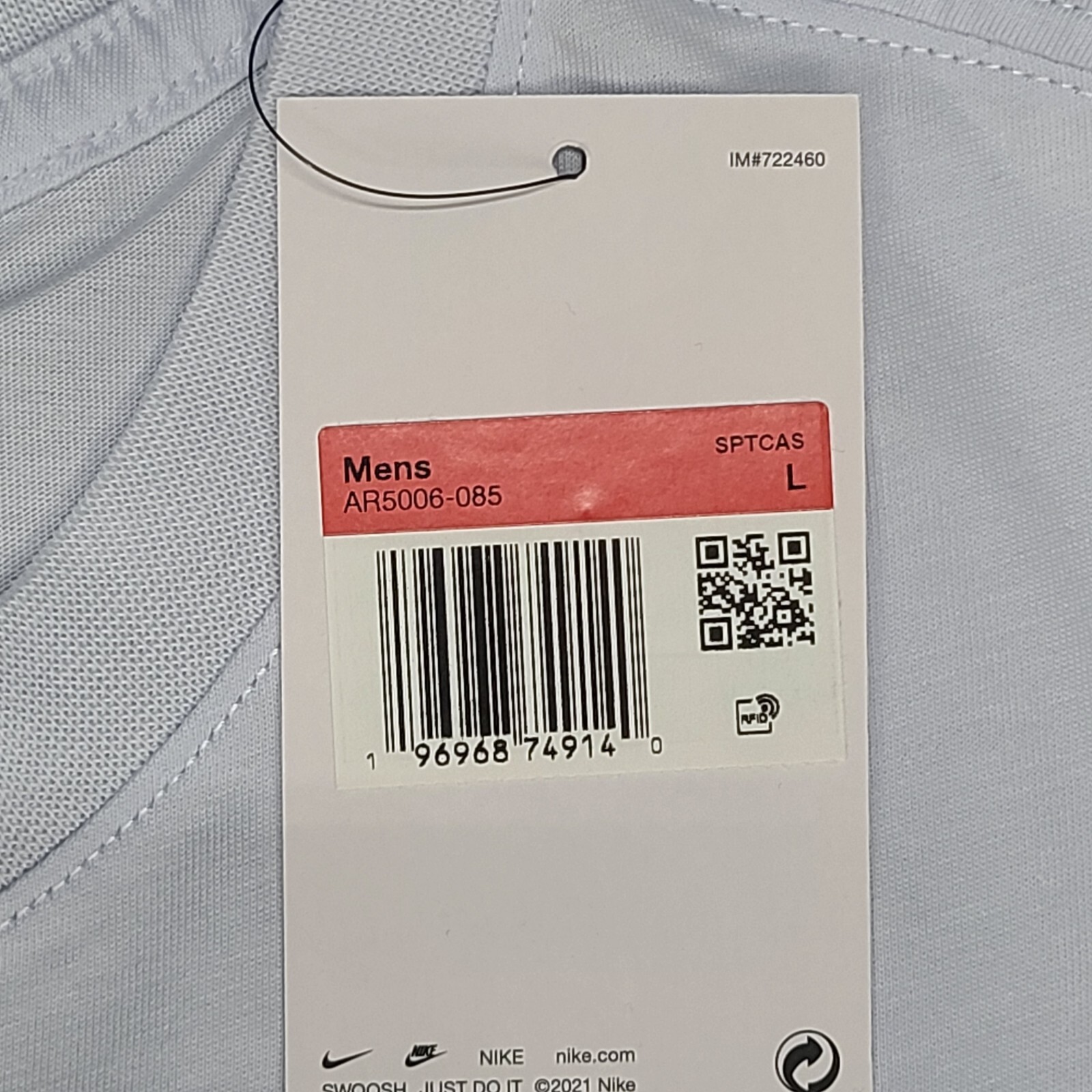 Nike Shirt Mens Large Blue Football Grey White Just Do It Cotton New Tee 55
