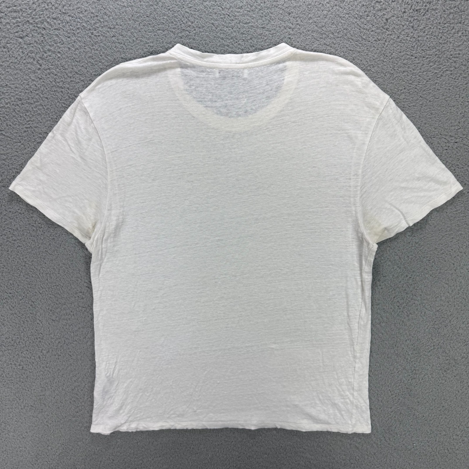 Sandro Paris T Shirt Mens Extra Large XL White 100% Linen Crewneck Tee Casual
