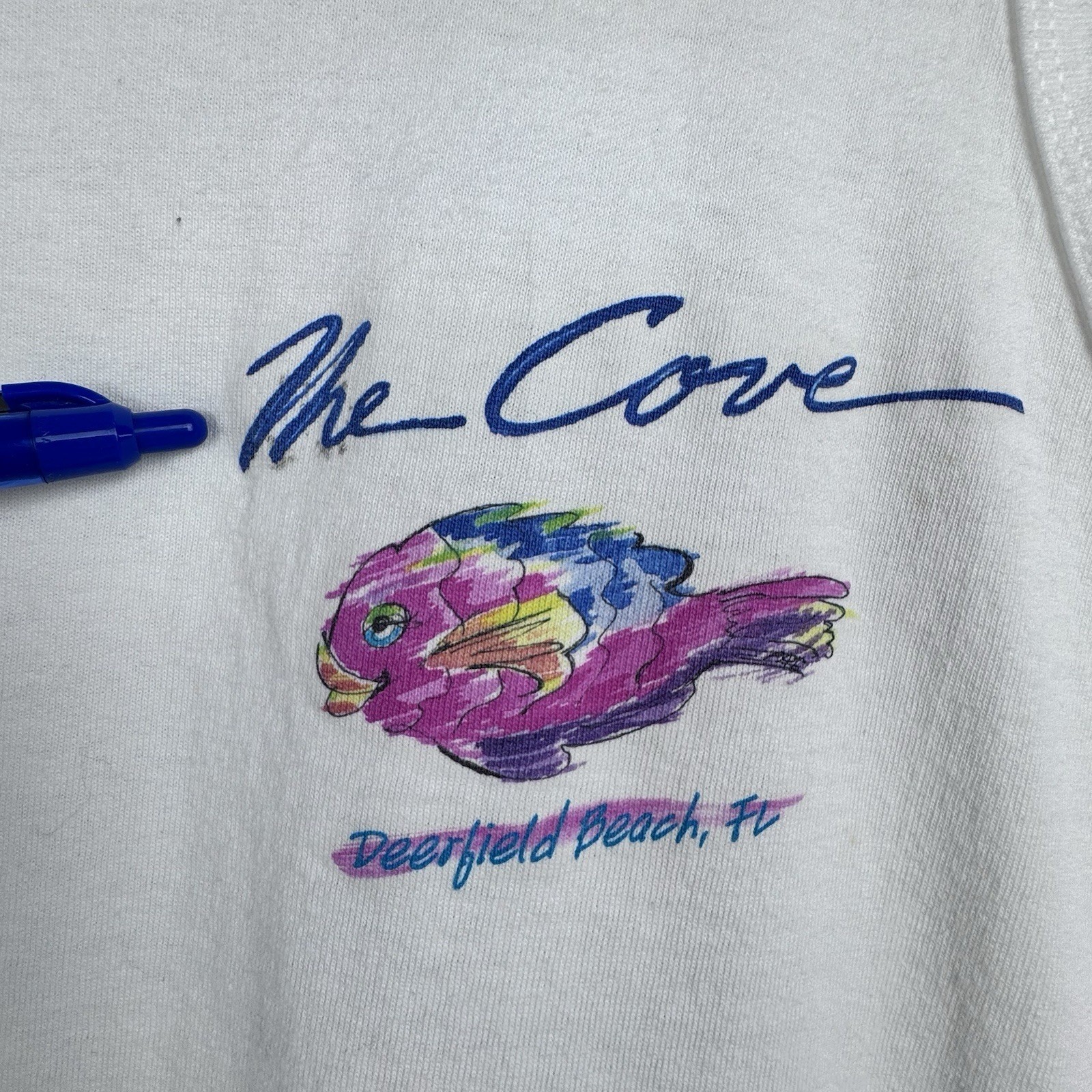 VTG 90s The Cove Deerfield Beach Florida Vacation Hipster Tank Top S.S. Large