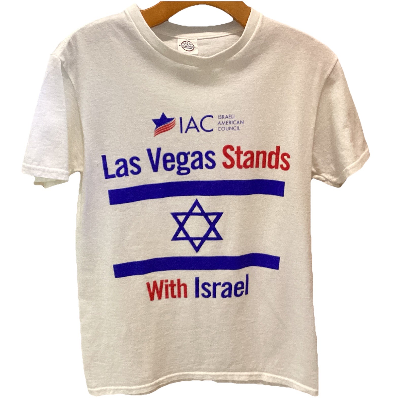Las Vegas Stands with Israel T-Shirt Size S White IAC (Israeli American Council)