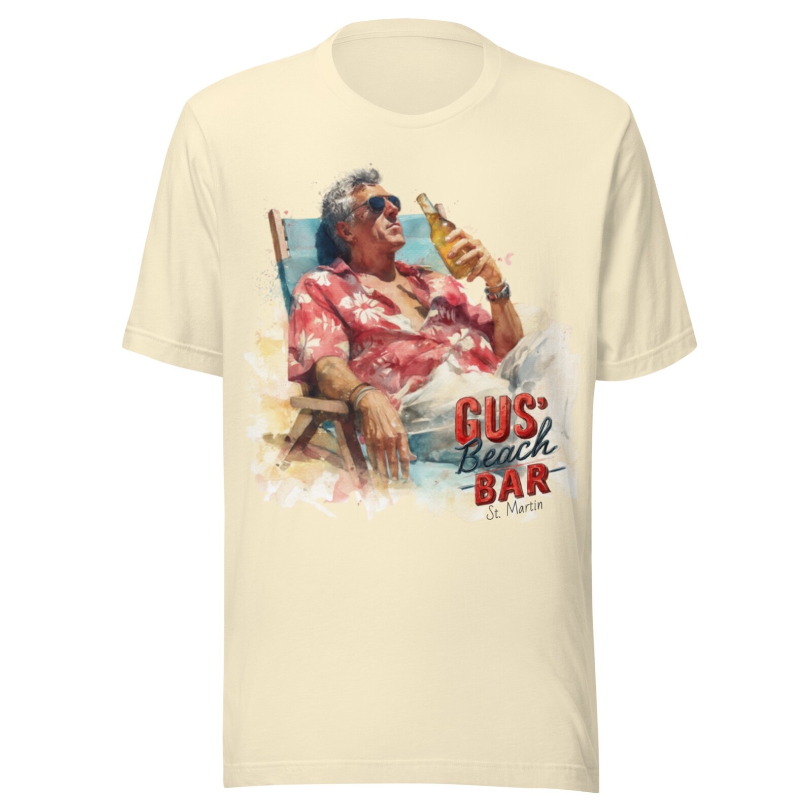 Vintage Shirt – ANTHONY BOURDAIN – GUS’ BEACH BAR – ST. MARTIN – NATURAL