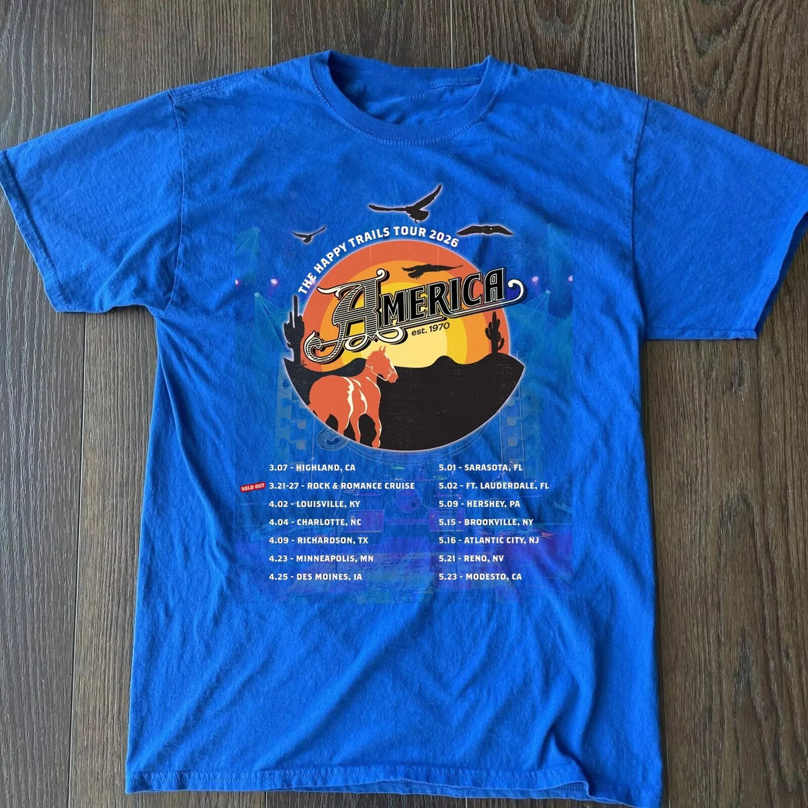 Hot America The Band Royal Blue Tour 2026 T Shirt Full Size S-5XL