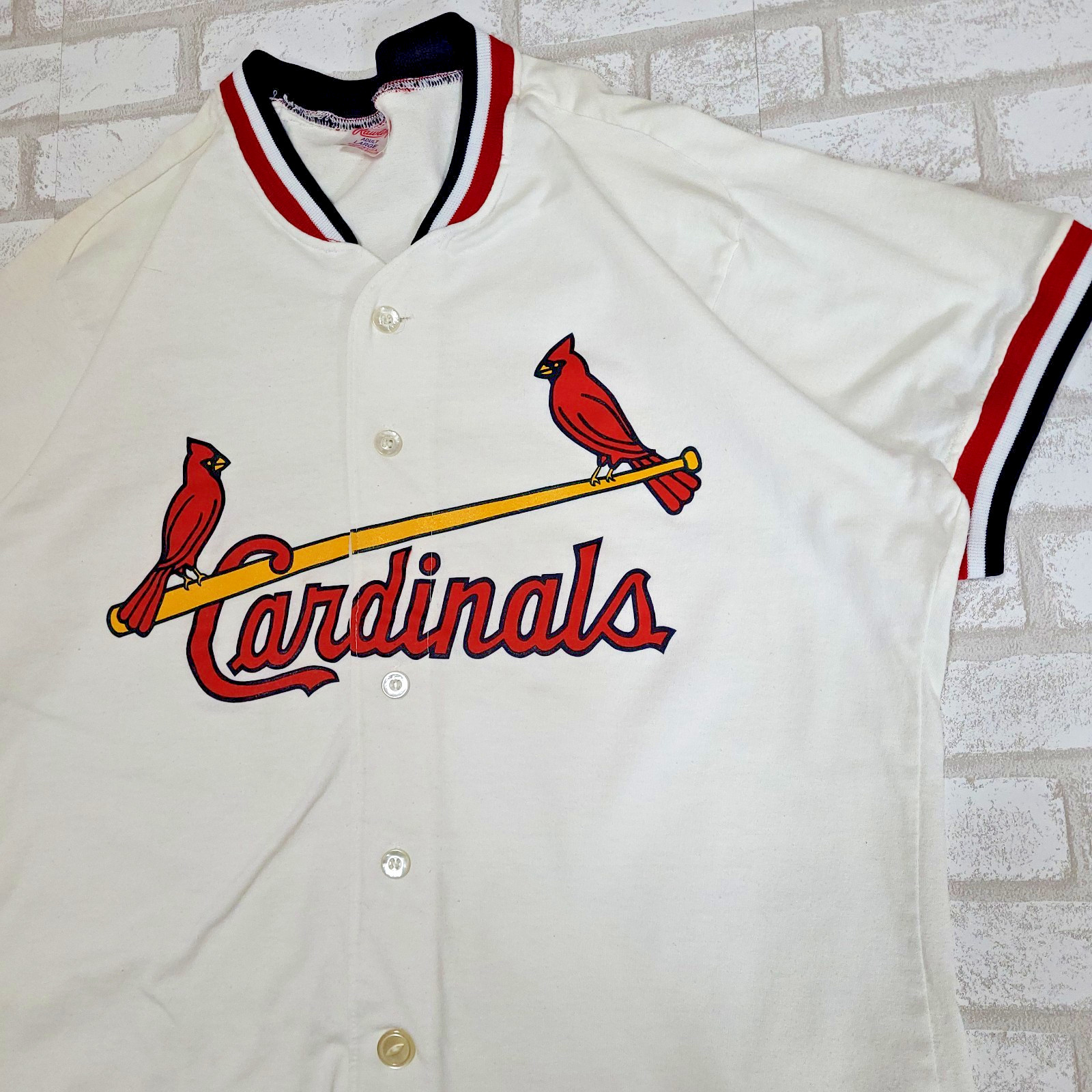 Vintage 80s MLB St Louis Cardinals Rawlings Button Up Baseball Jersey Mens L USA