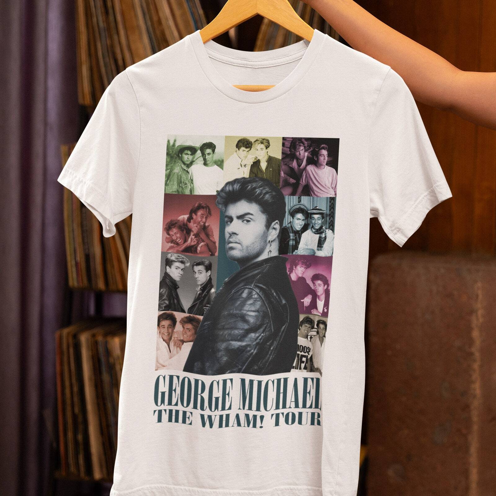 Vintage Retro 80s music George Michael Unisex Tee Shirt for 80s music fans.