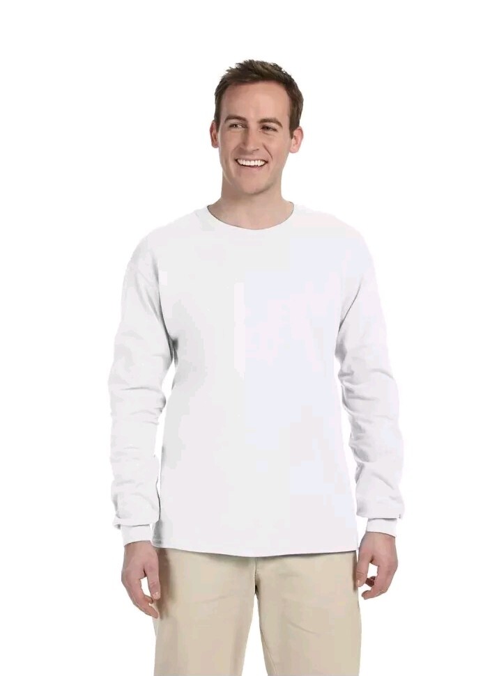 Gildan Ultra Cotton Mens Crewneck Long Sleeve T-Shirt L 2400 G240