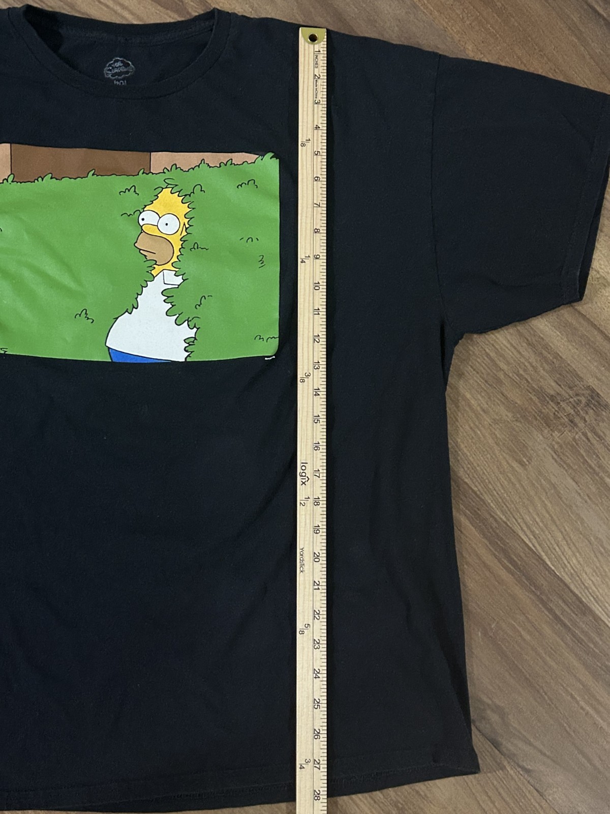 The Simpsons 20th Century Fox Homer in Bushes Meme Black Tshirt Size XXL