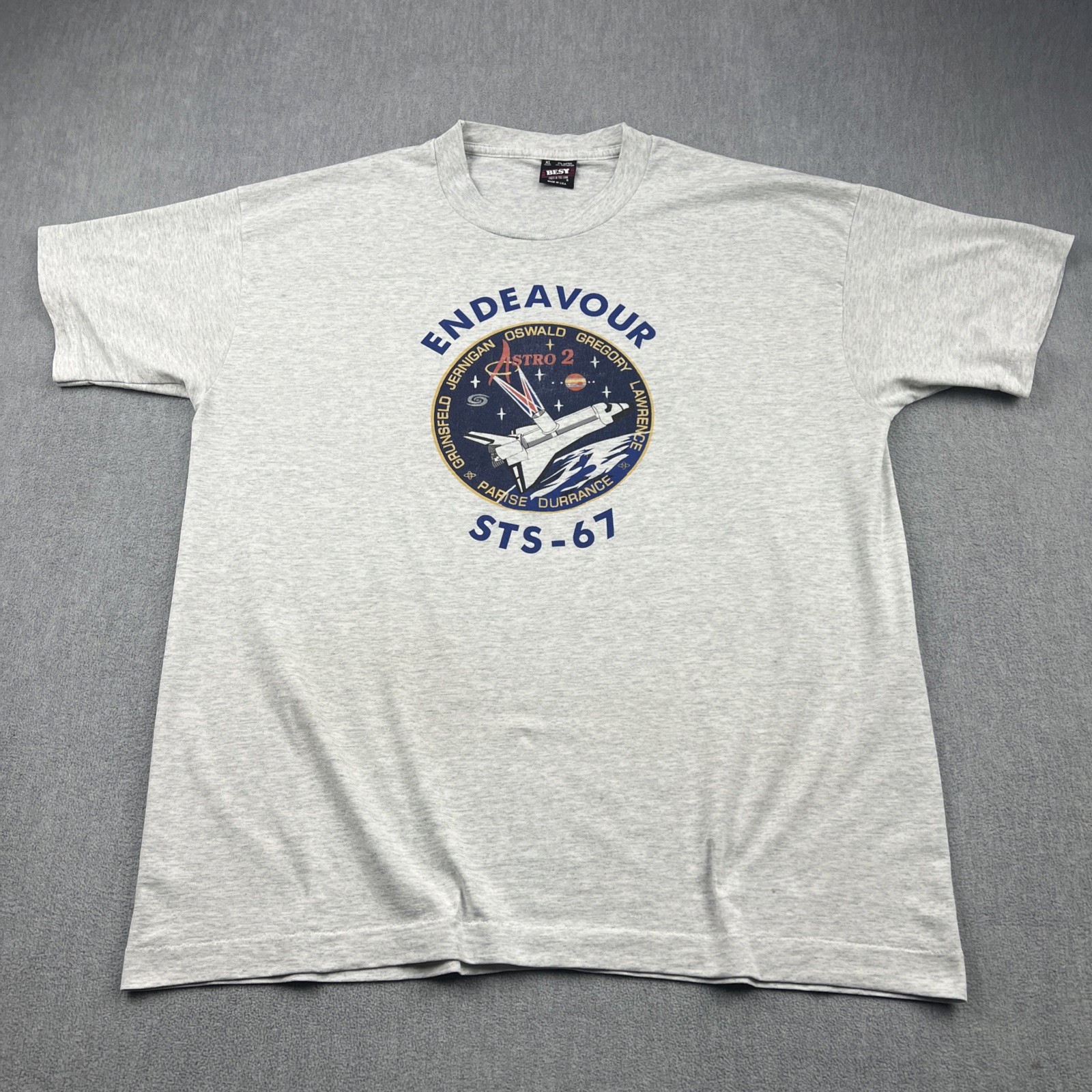 Vintage Single Stitch NASA Endeavour STS-67 Space Shuttle T-Shirt Sz XL USA Made