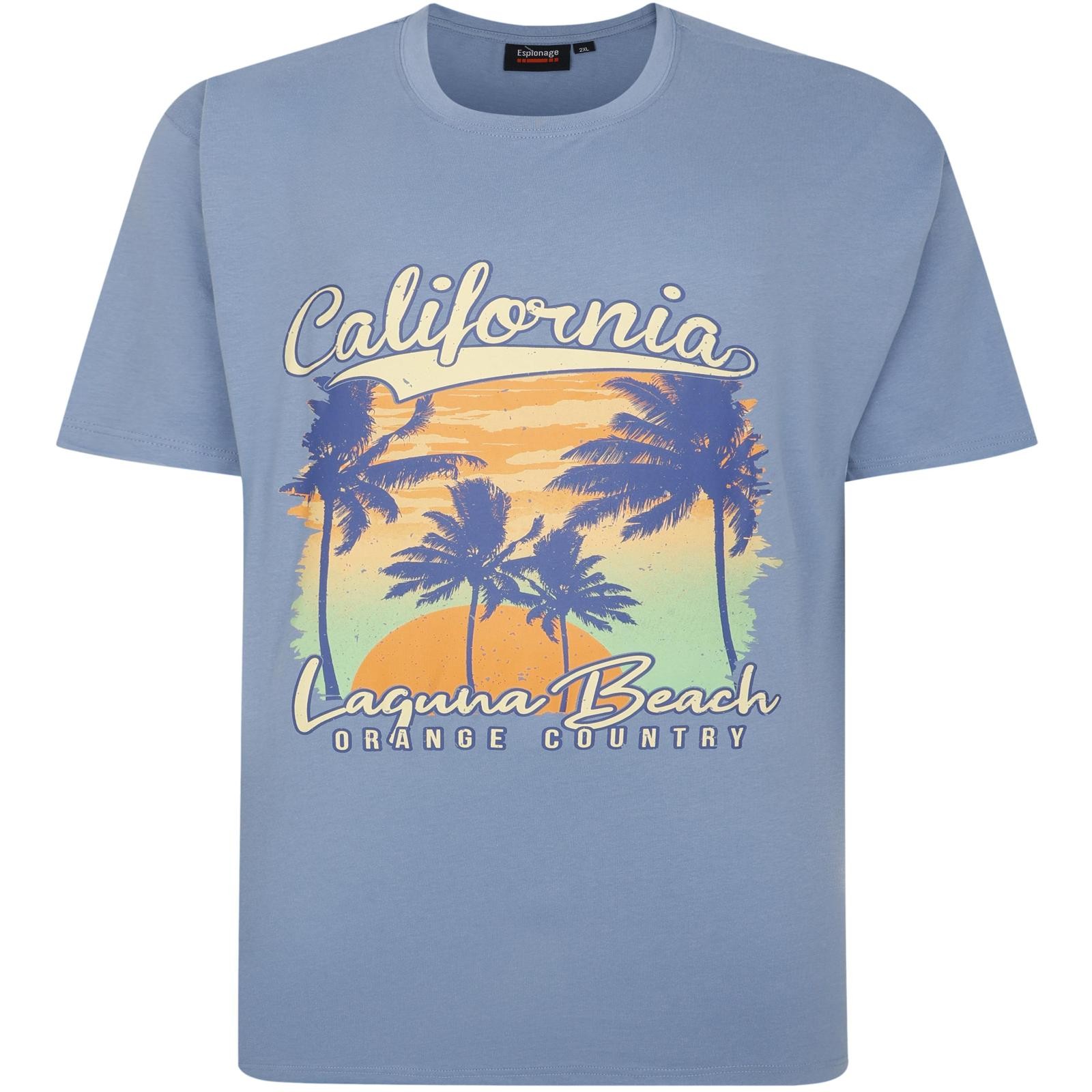 Espionage Mens Laguna Beach Big & Tall Short Sleeve T-Shirt – Blue – 4XL