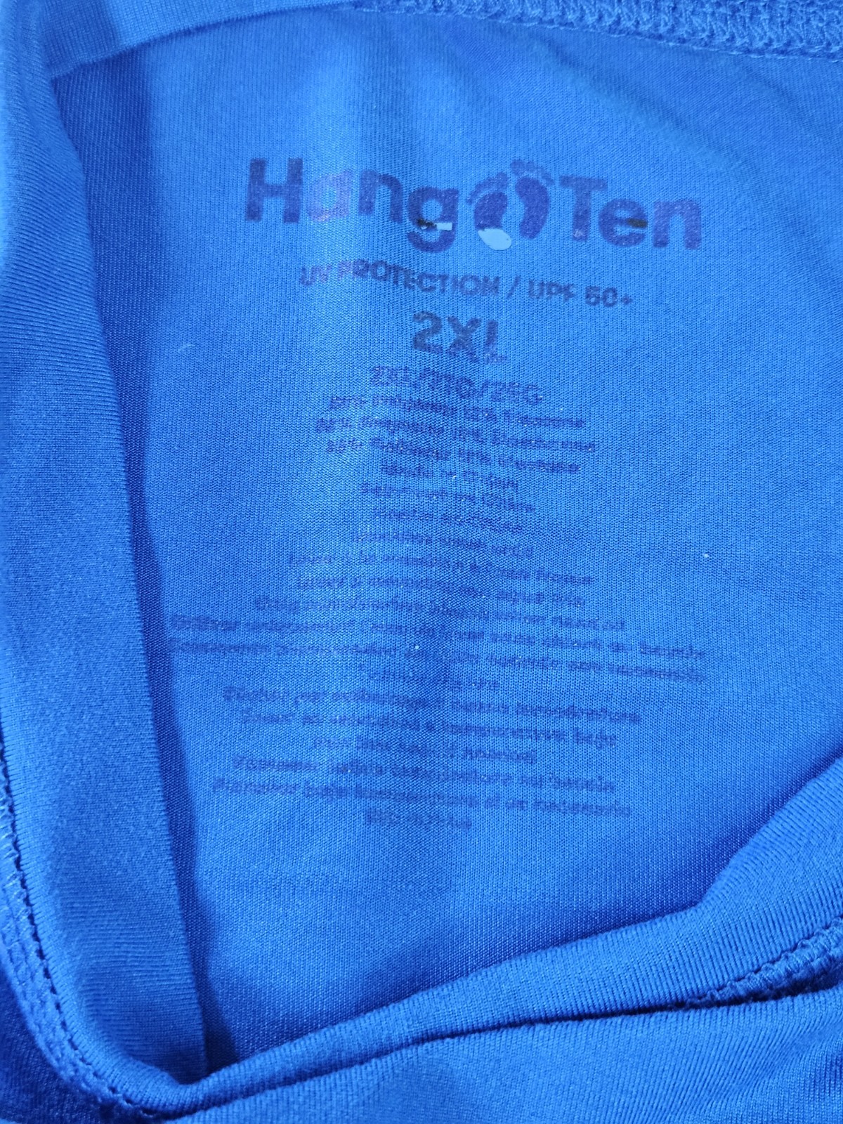 Hang Ten UPF 50+ T Shirt Men XXL Blue Graphic Quick Dry Lightweight Stretch