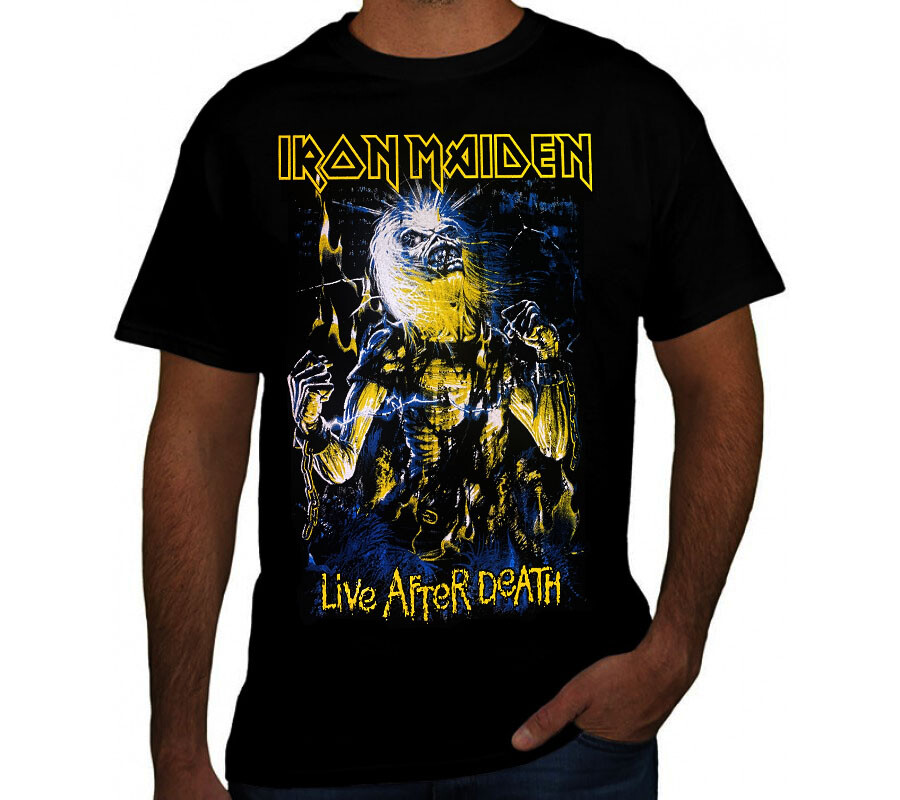 IRON MAIDEN LIVE AFTER DEATH ROCK Black T Shirt