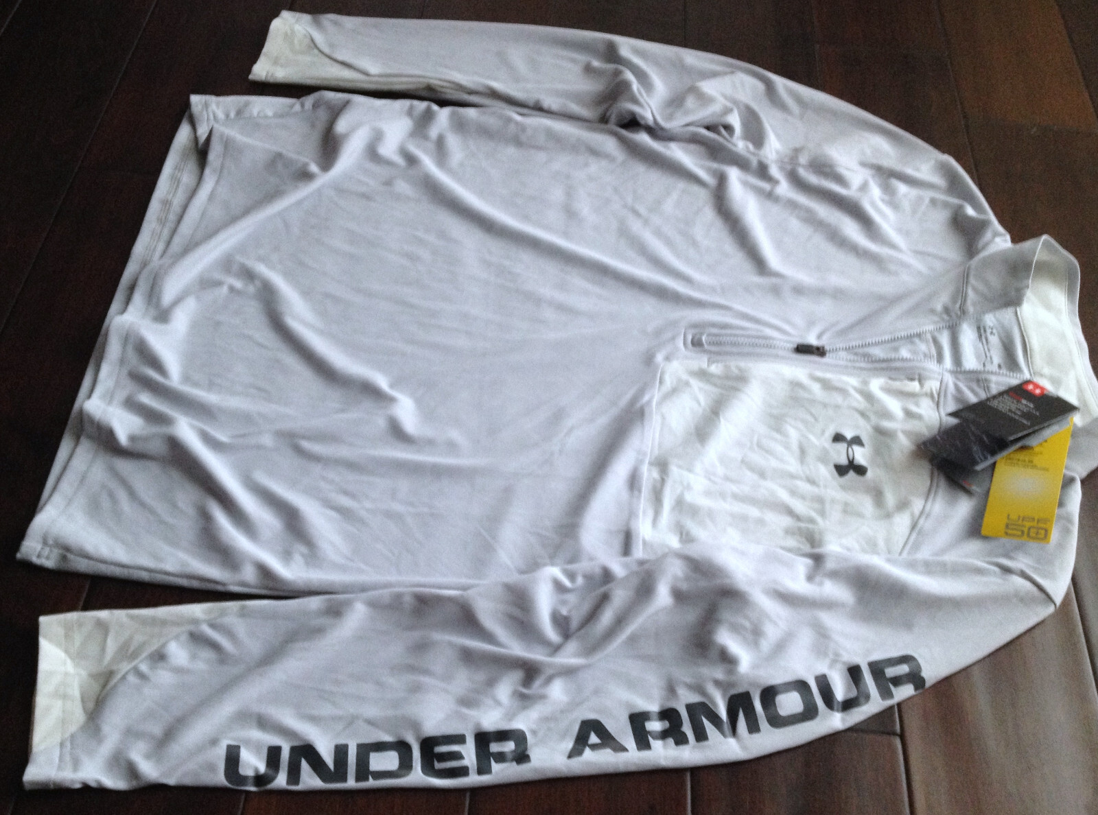 【New】Under Armour Men’s【UA Tech 1/2 Zip UPF 50 Pullover T-Shirt】Light Grey @M