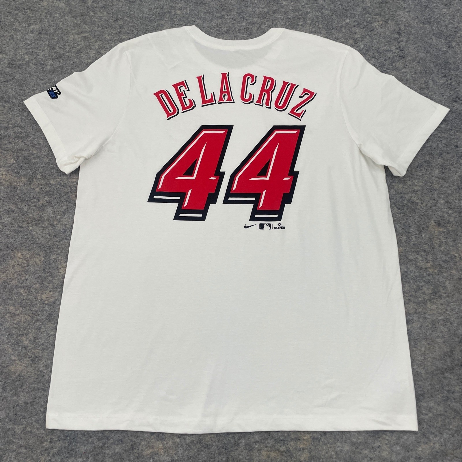 Nike Elly De La Cruz Cincinnati Reds T-Shirt #44 Speedway Classic White Men’s XL