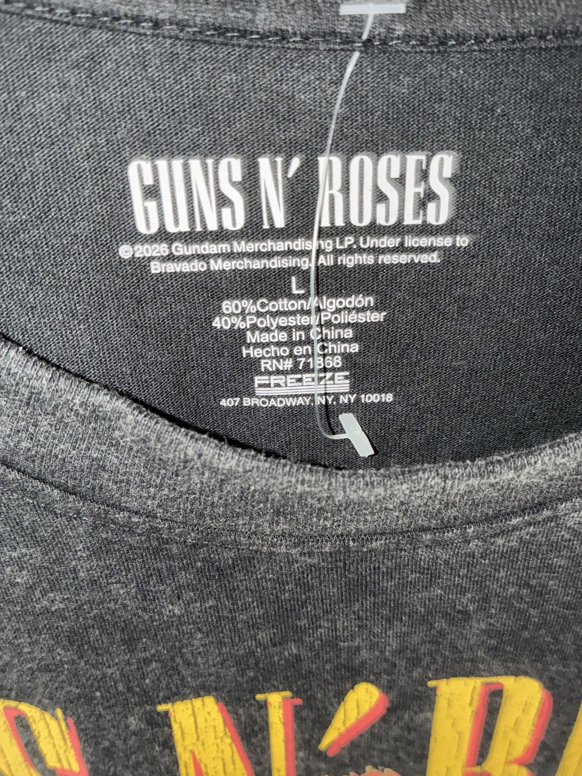 Guns N’ Roses Appetite for Destruction Tour 1988 Double-Sided Tee Men’s L Black