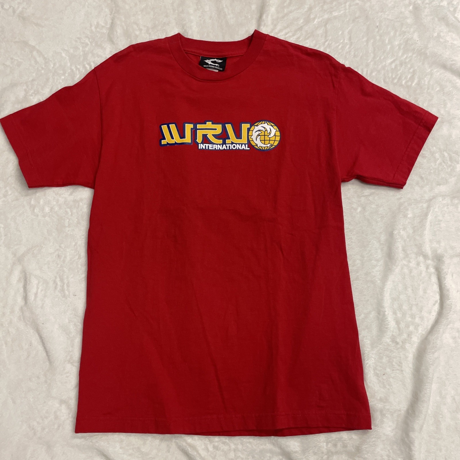 Wave Riding Vehicles Tshirt Men’s M Red With Dolphin Logo Other Logo EUC