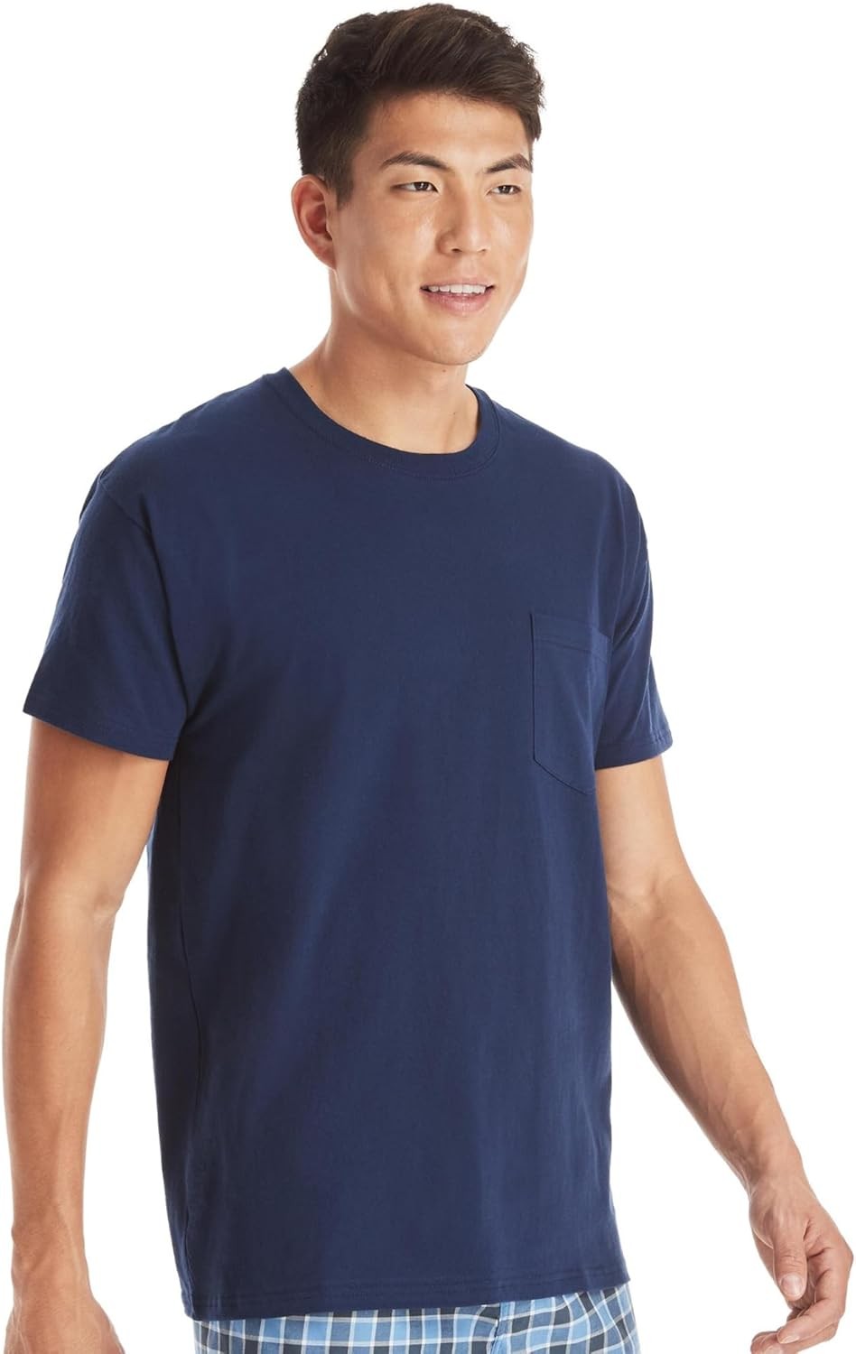 Men’s Pocket Undershirt Pack – 100% Cotton Crew Neck T-Shirt, Moisture Wicking