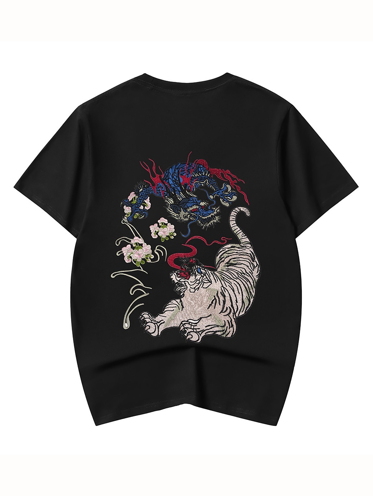 Niepce Men’s War of Beasts Embroidery Tee Japanese Streetwear T-Shirt