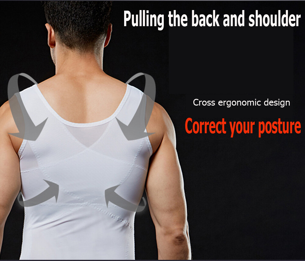 Men’s Slimming Body Shaper Vest Chest Compression Shirts Tank Gynecomastia Moobs