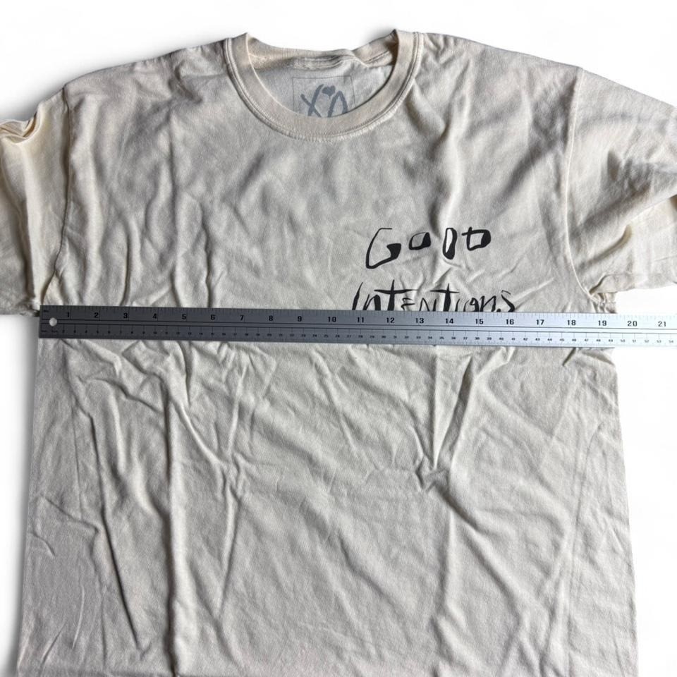 The Weeknd XO Nav Good Intentions Long Sleeve Shirt Cream Smiley Face Mens M