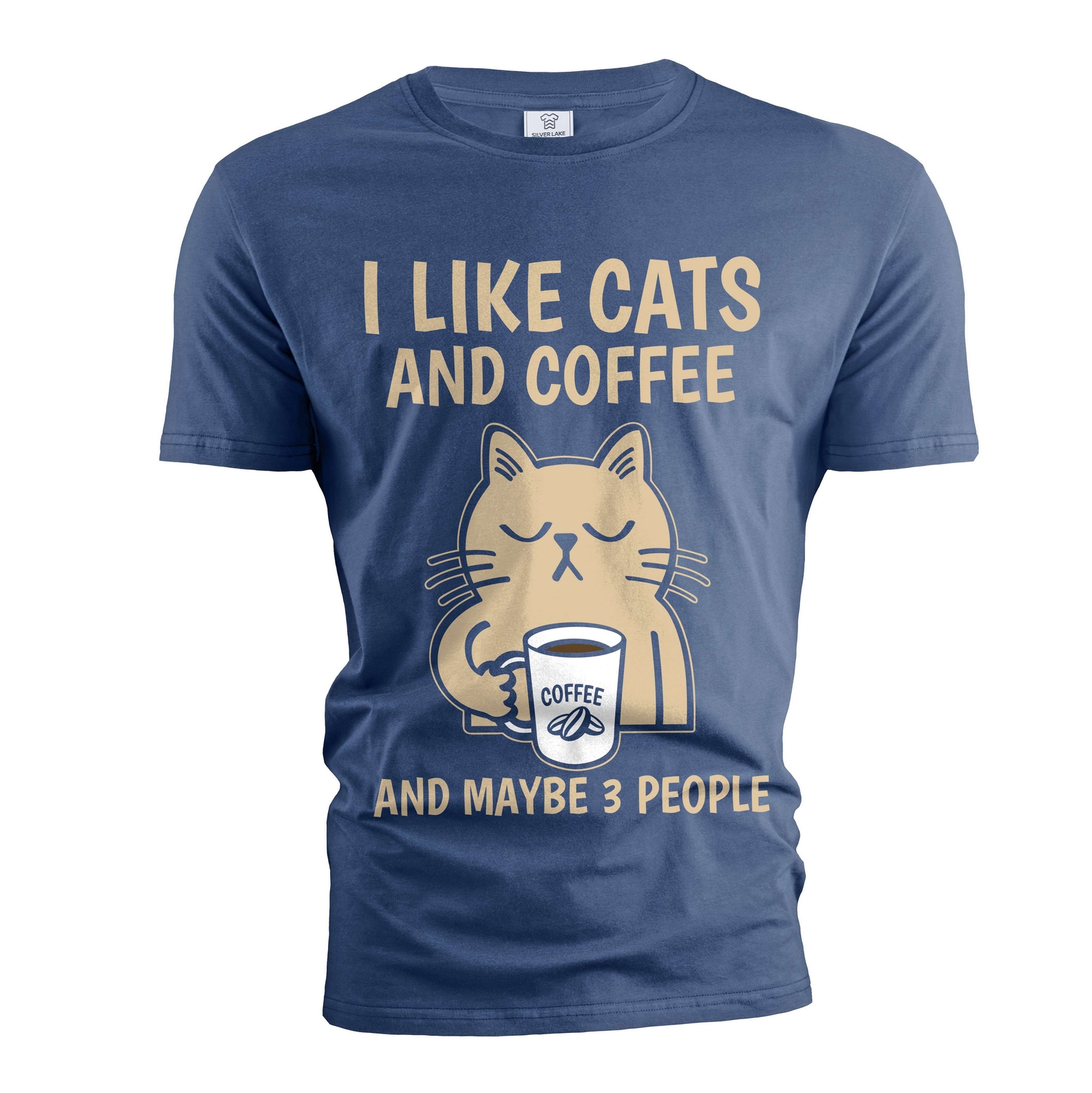 Funny Coffee and Cats T-shirt I like cats coffee and maybe 3 people shirt