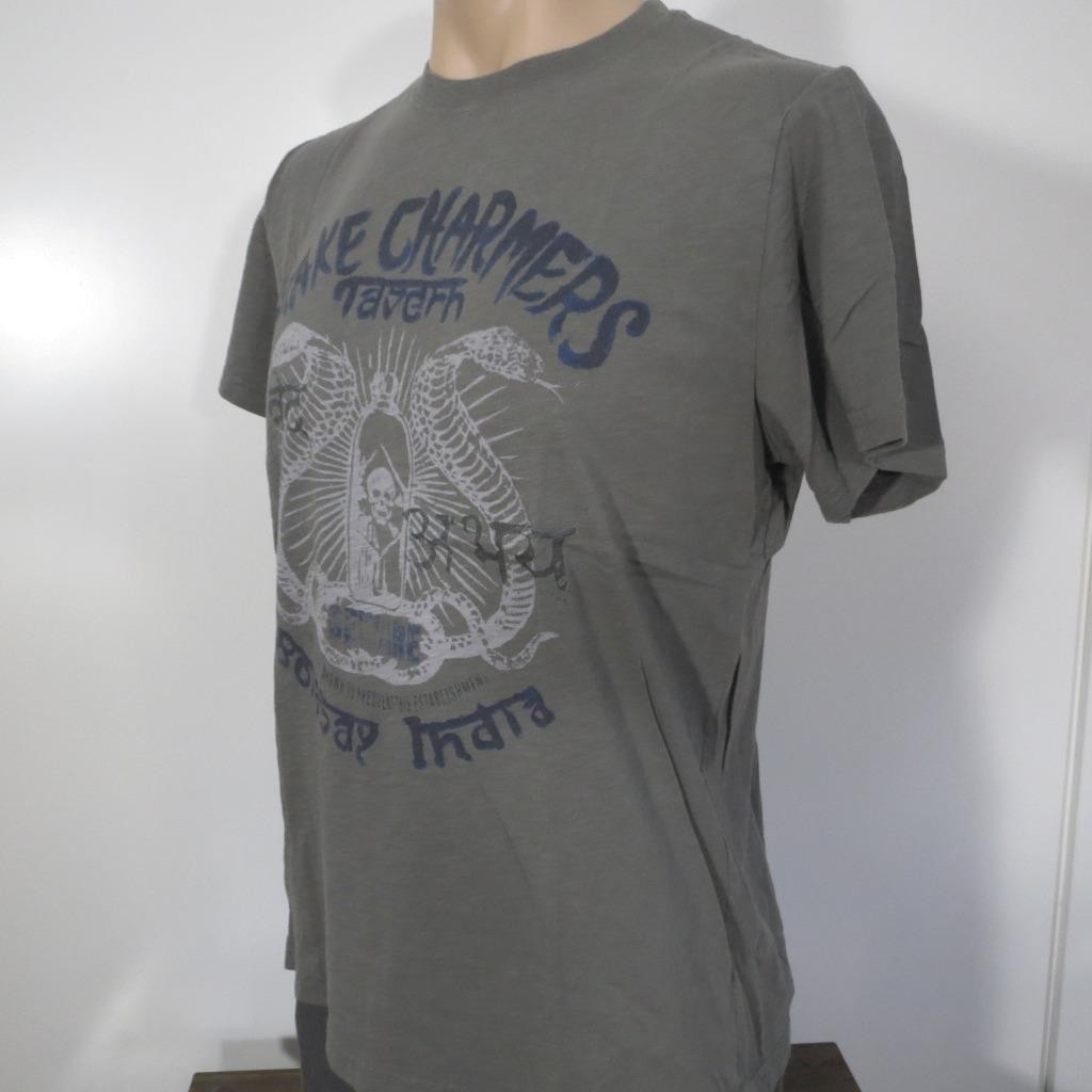 Lucky Brand Snake Charmer Tavern Mens MEDIUM Shirt Bombay India Cobra Venom