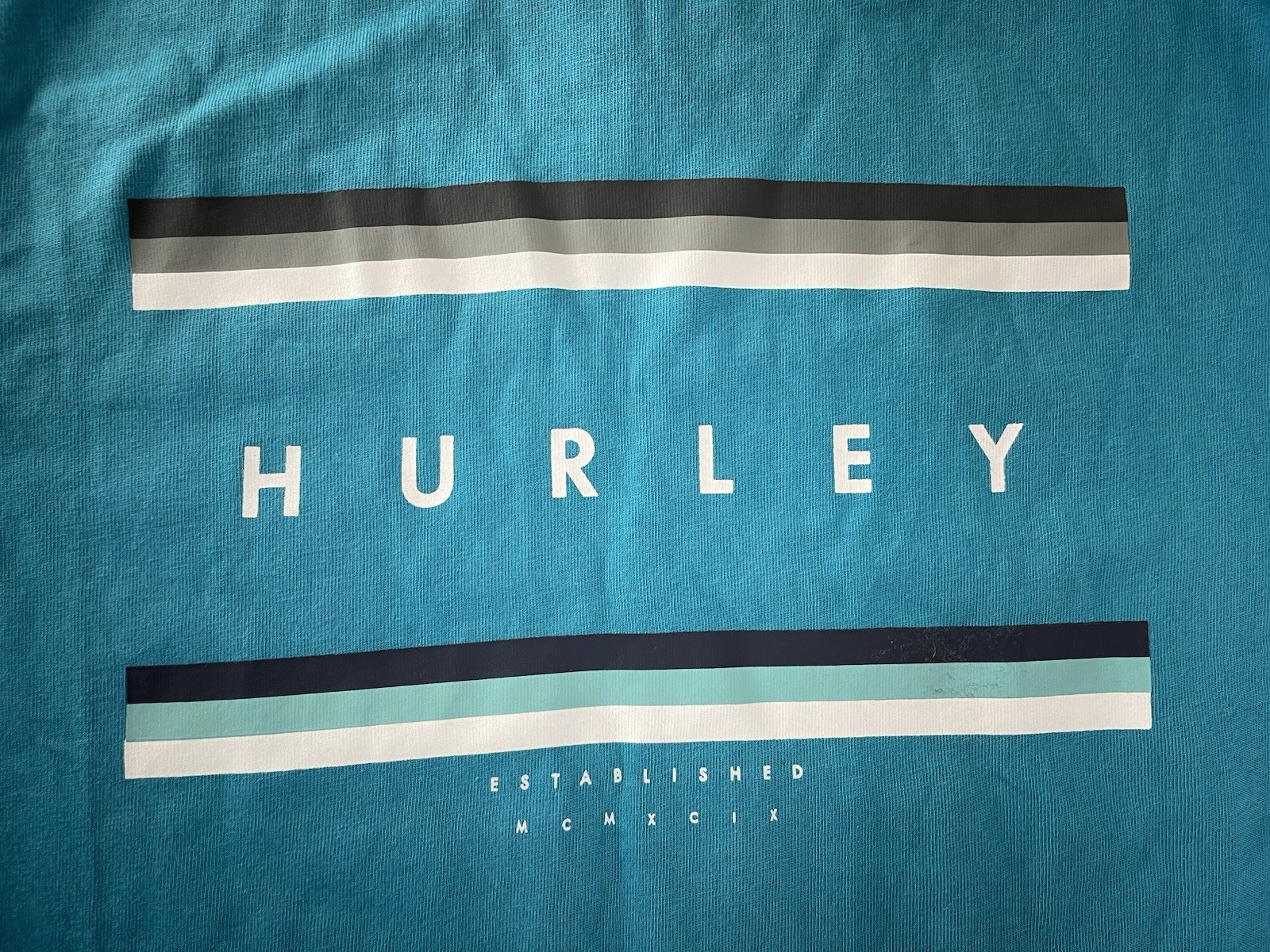 Hurley Logo T Shirt Men’s Small Teal Blue New With Tags Short Sleeve