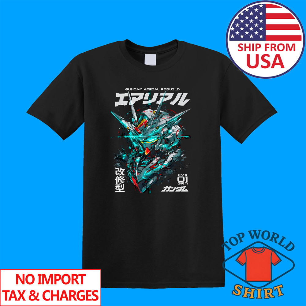 Gundam Aerial Rebuild New Men’s Black Size S to 5XL