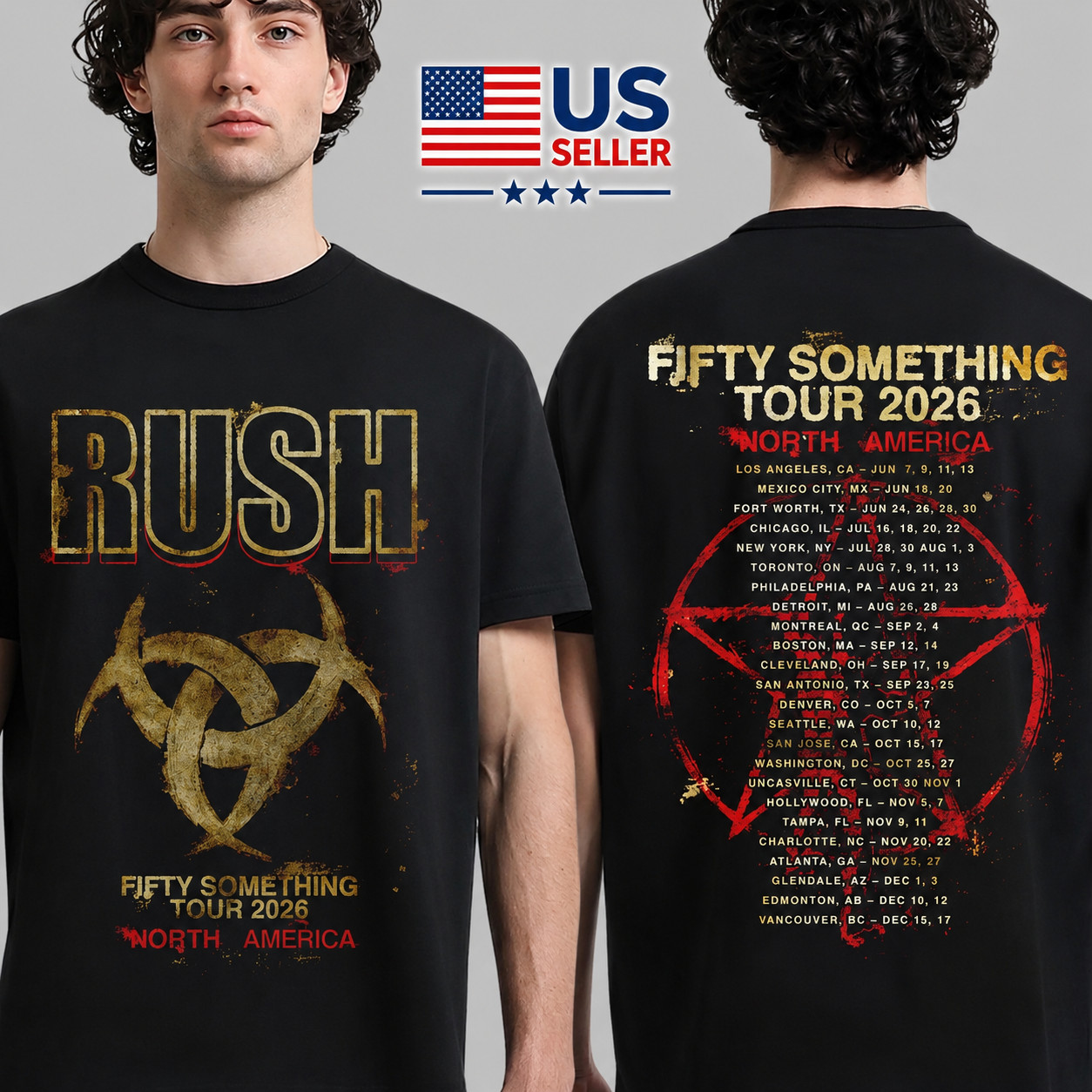 HOT HOT!! Rush Fifty Something Tour 2026 Stage Logo T-Shirt S-4XL