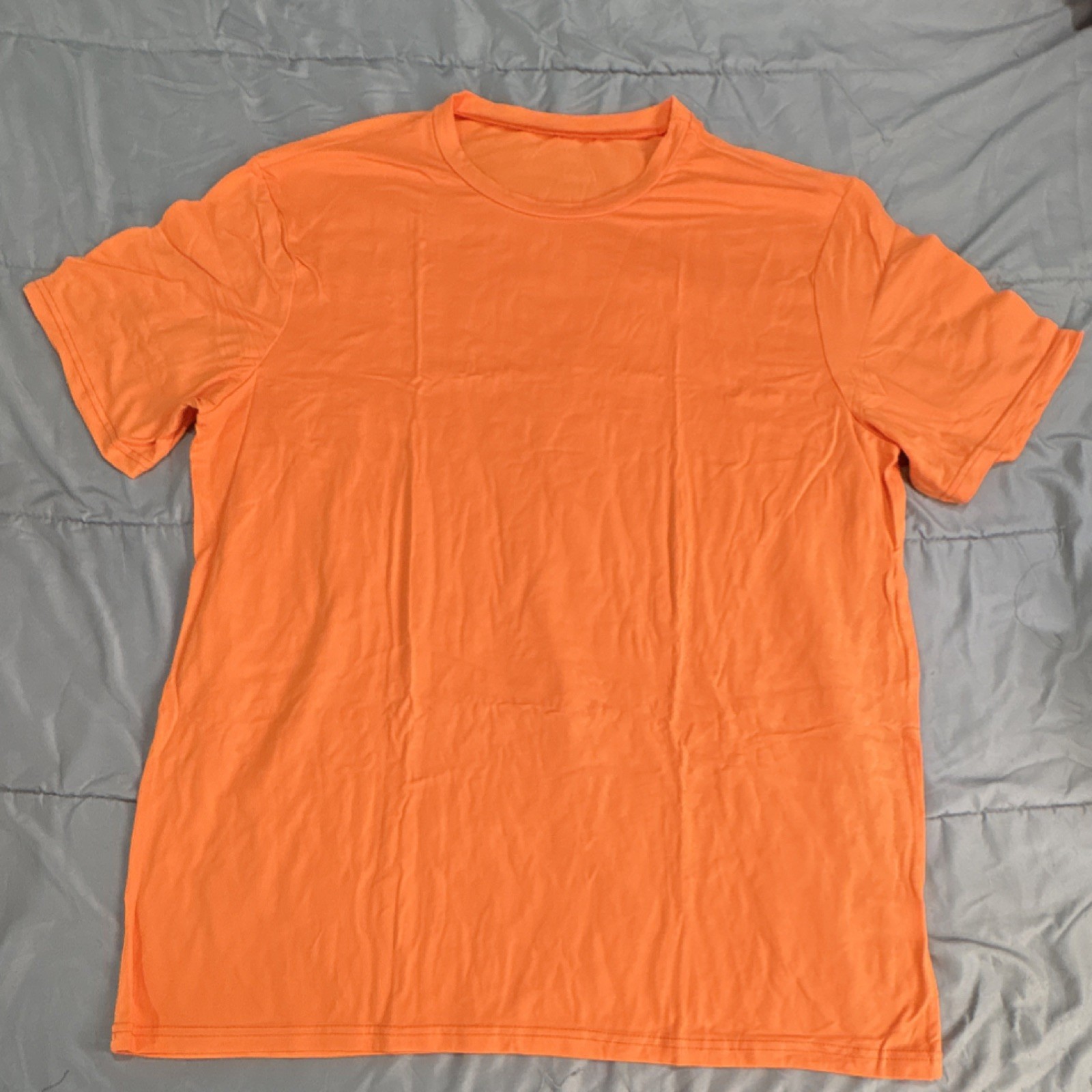 Men’s Orange Polyester Elastane Crew Neck Short Sleeve T-Shirt XXL A1