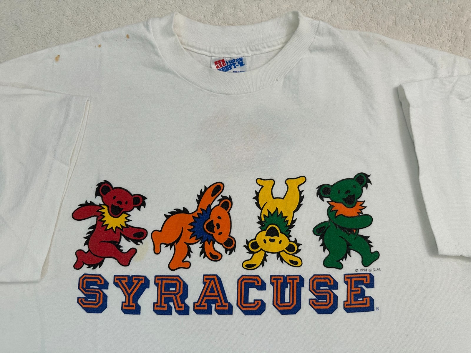 Vintage 1990s Grateful Dead Syracuse University Orangemen Dancing Bear T-Shirt L
