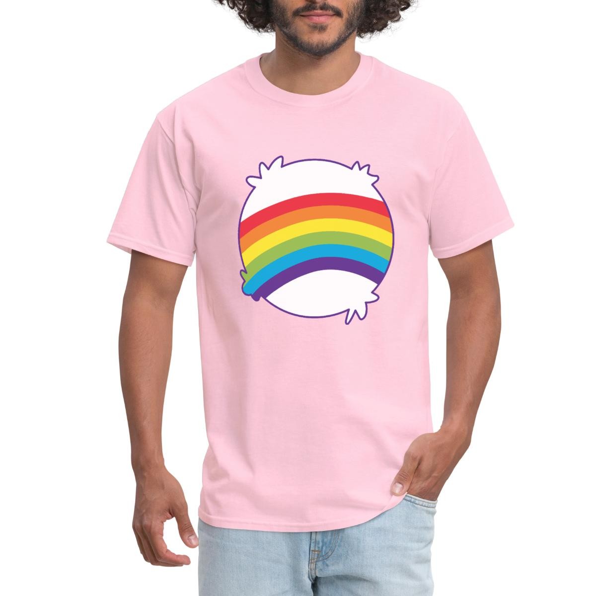 Rainbow Cheer Bear Belly | Halloween Costume Men’s T-Shirt