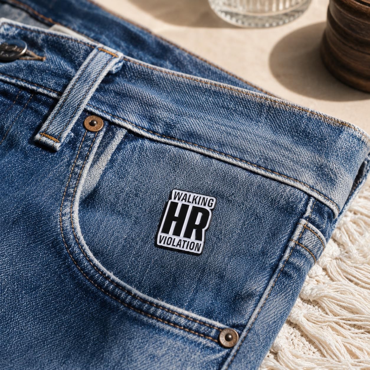 Funny Office Pin – Enamel Humor Work Joke Pins Brooch with Walking HR Violati…
