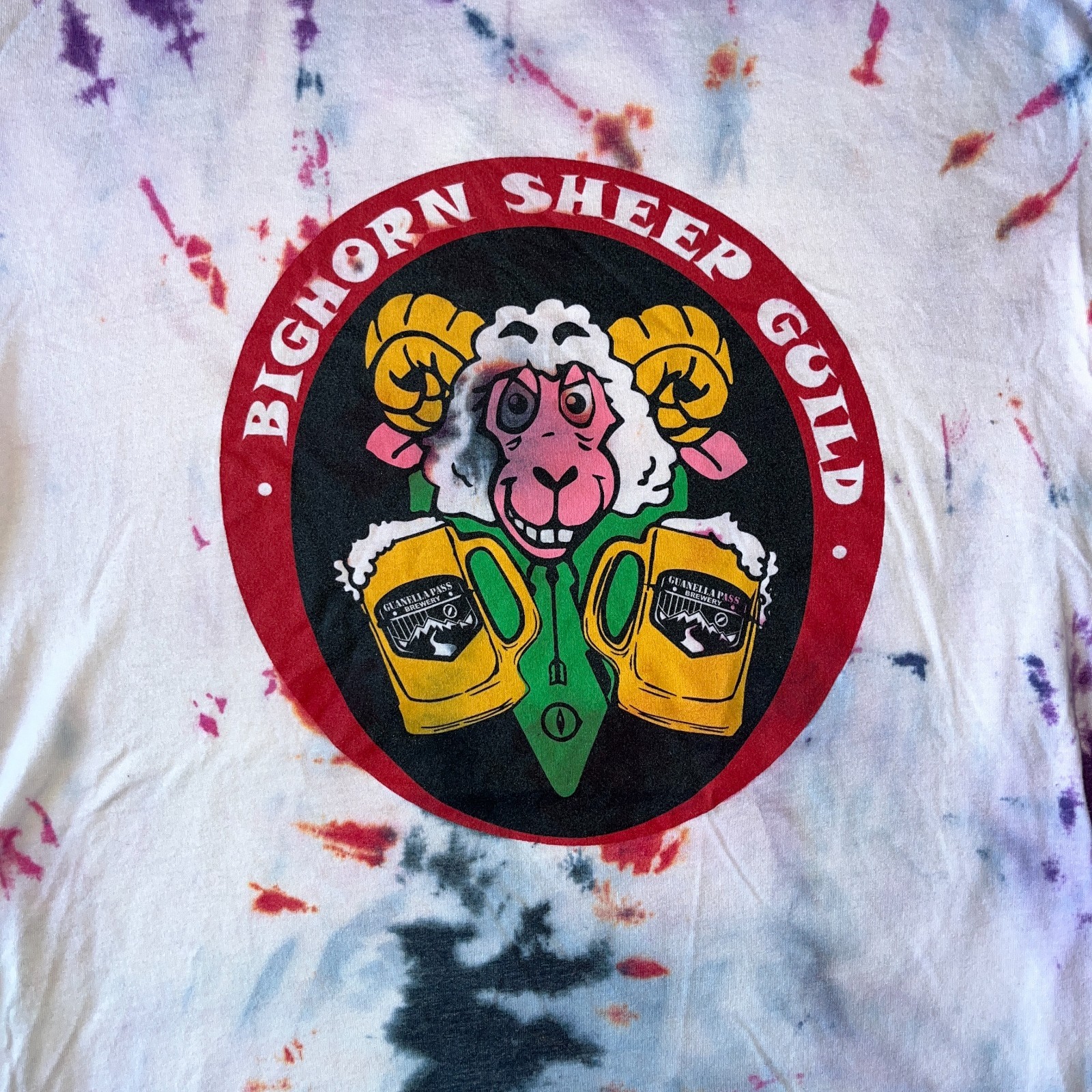 Guanella Pass Brewery t-shirt tie-dye t-shirt size men’s medium Georgetown, Co.