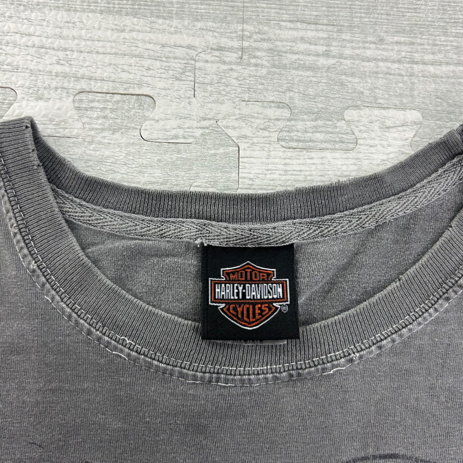 Vintage Harley Davidson Shirt Size XXL Gray Traverse City Michigan Motorcycle