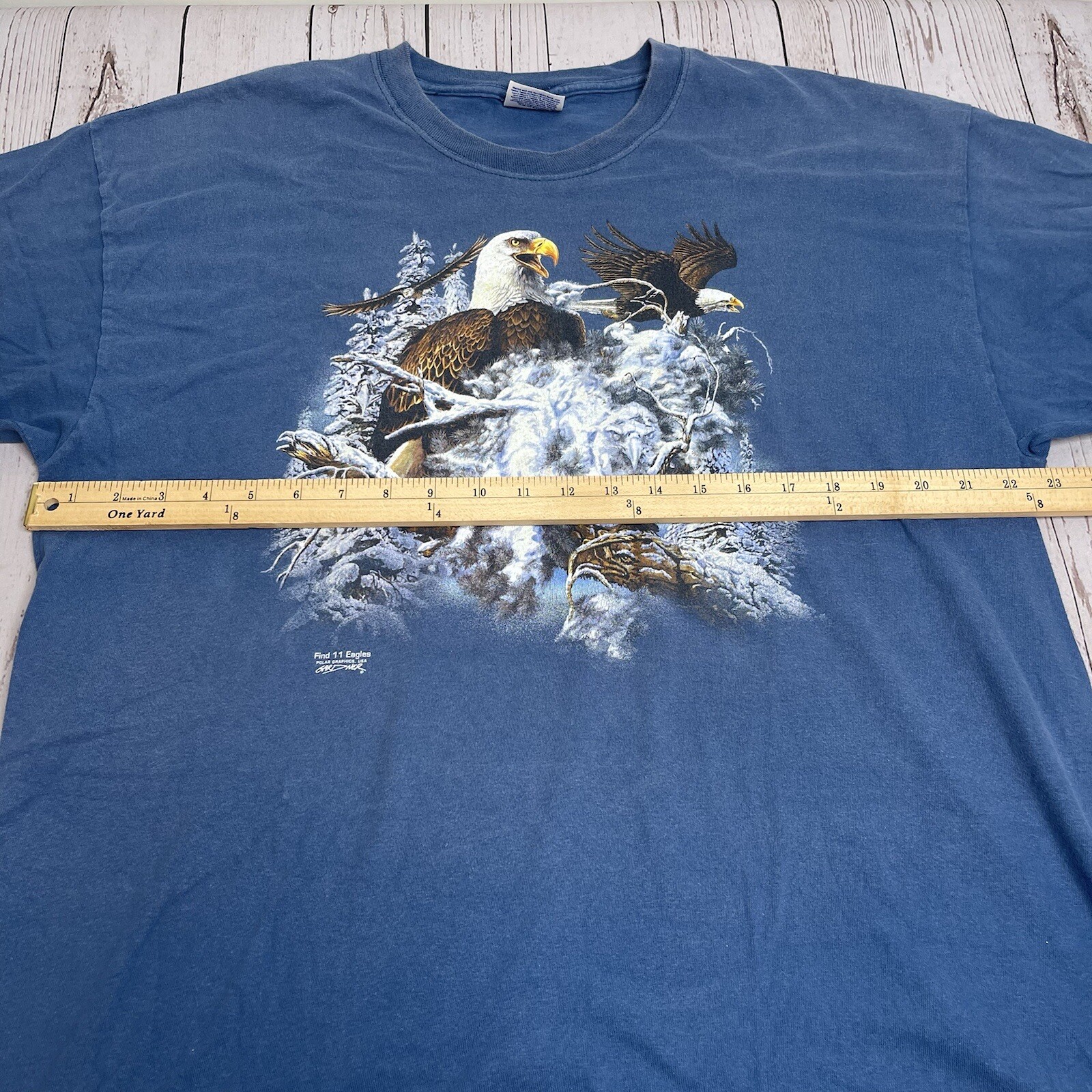 Vintage Find 11 Eagles Polar Graphics T Shirt Mens Size XL Gardner Bald Eagle