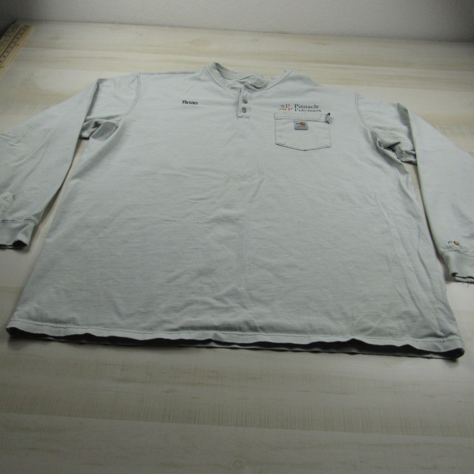 Carhartt Shirt Mens 2XL XXL Tall Beige FR Henley Force Flame Fire Resistant Work