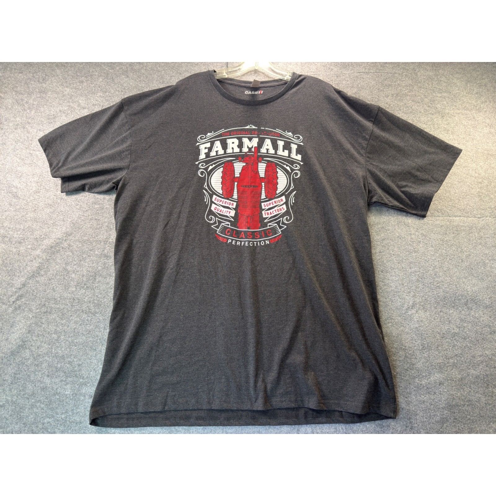 Case IH Farmall Tractor T-Shirt Mens 3XL Tall Gray Graphic Short Sleeve Tee