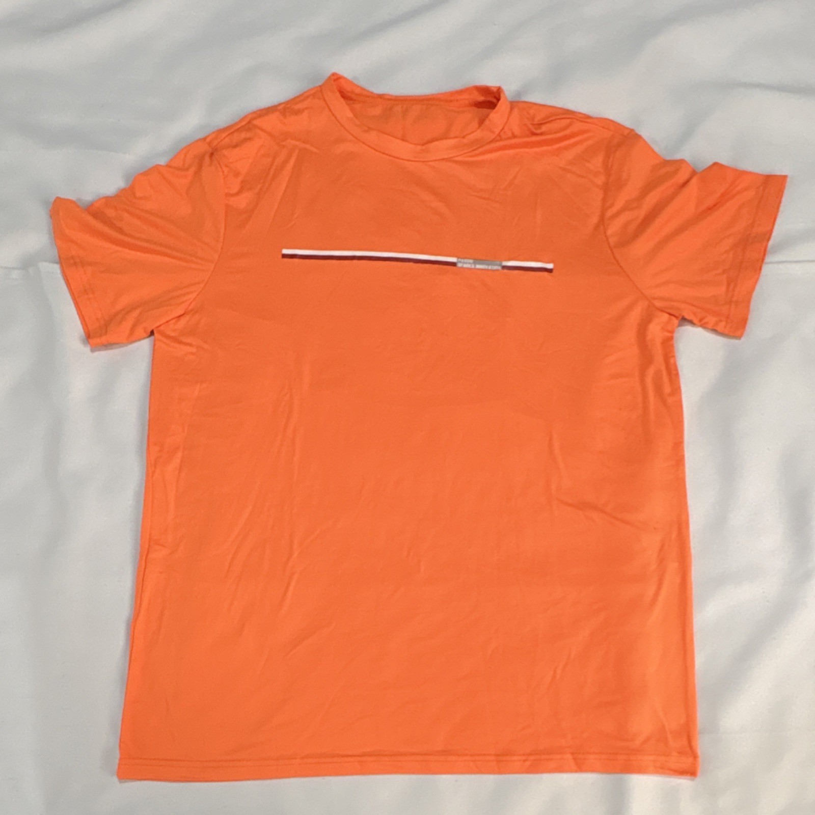 Mens Orange Polyester Elastane Crew Neck T-Shirt XL ‘ A2