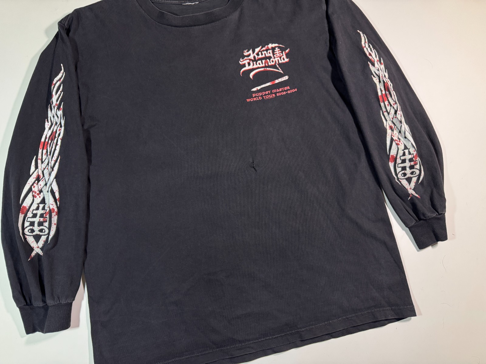 Vintage 2004 King Diamond Puppet Master Tour Long Sleeve Distressed Tee L