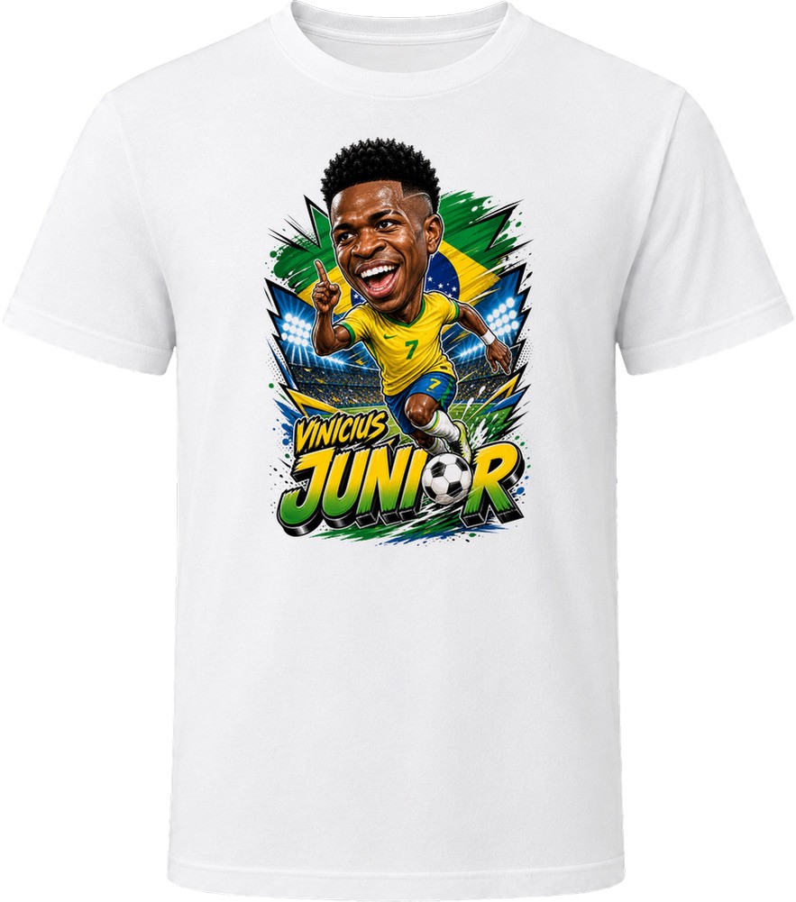 Vinicius Jr, Brazil Caricature Soccer 2026 T Shirt