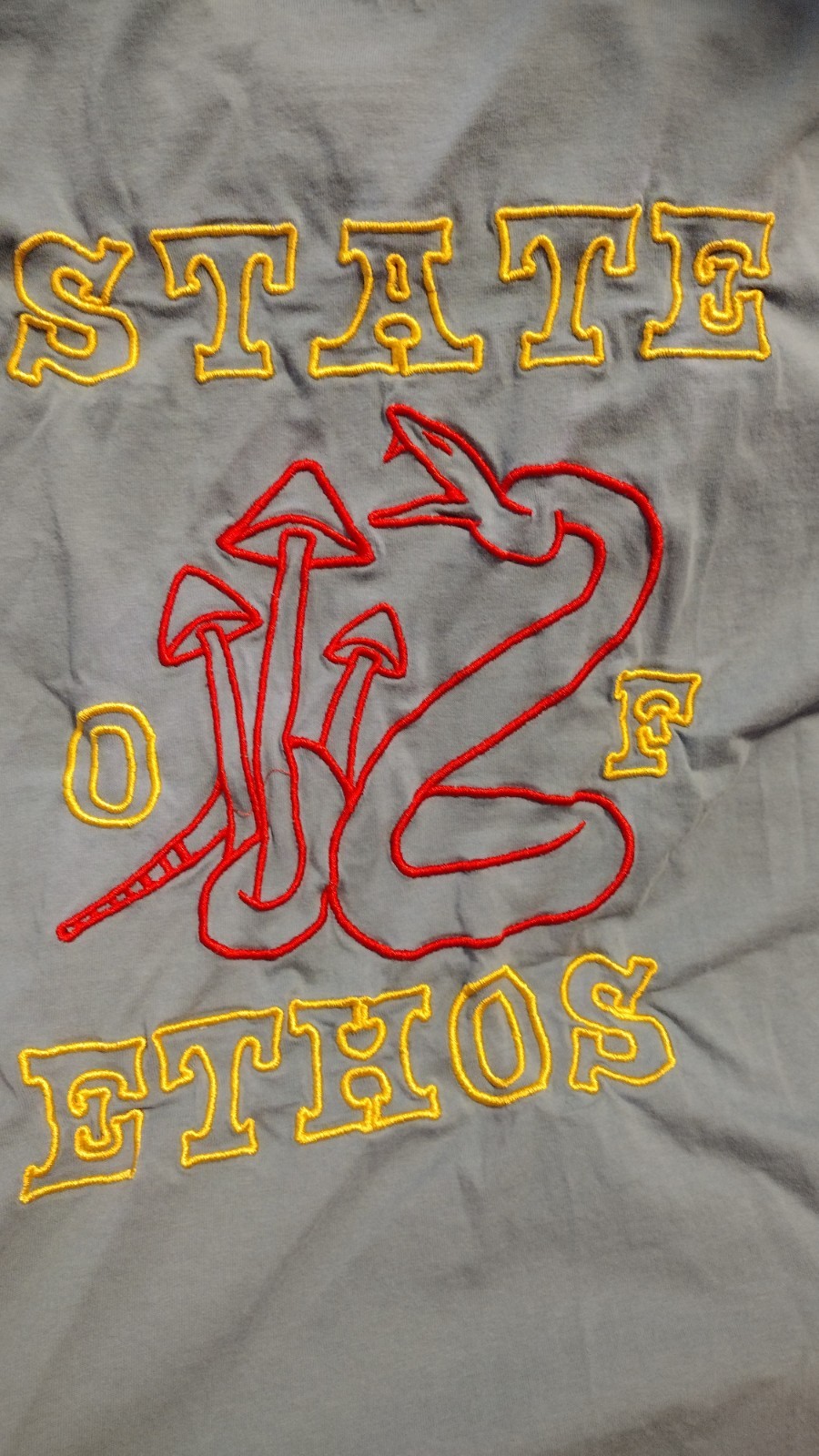 State of Ethos Moto Embroidered Mushroom Tee Shirt Men’s S FMX Motocross Apparel