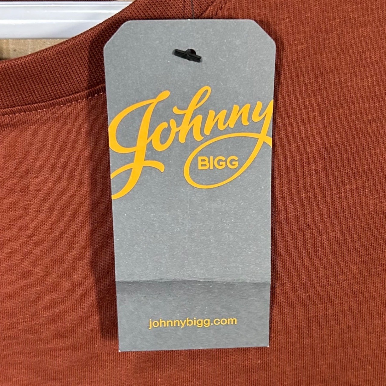 Johnny Bigg Mens Essential Longline Scoop Tee T-Shirt Sienna XL NWT