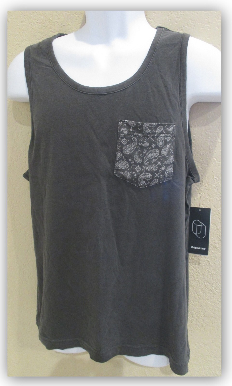 Tank Top Essential Gray w print Pocket Original Use Summer Favorite S M L XL XXL