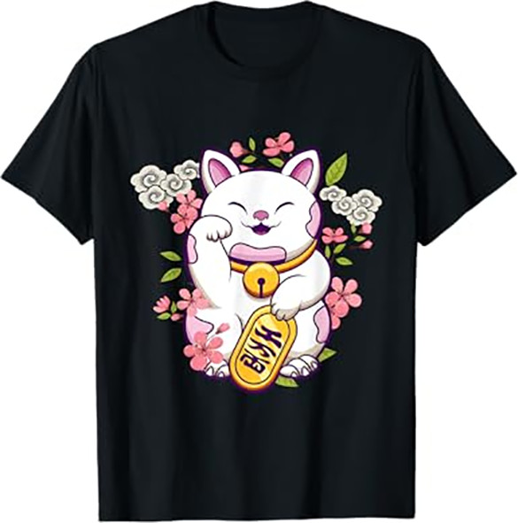 Japanese Lucky Cat Good Luck Kawaii Cat T-Shirt