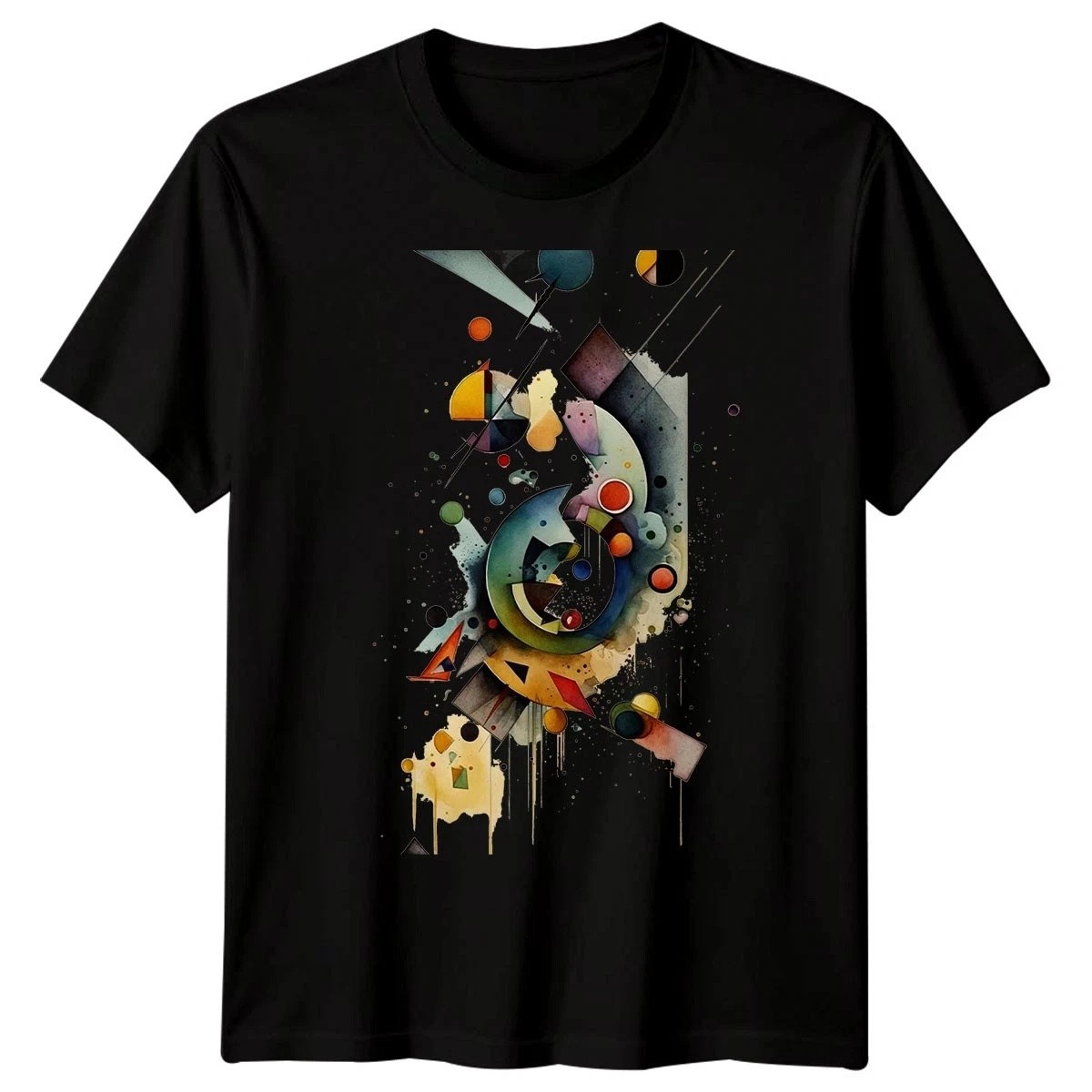 Abstract Geometric Watercolor Art Men’s T-Shirt Modern Graphic Tee